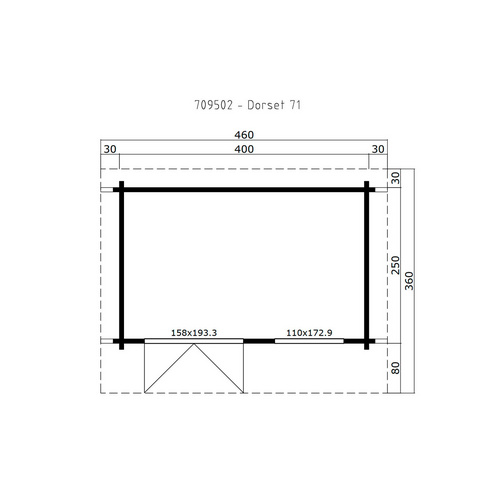 LASITA MAJA Gartenhaus »Dorset«, BxHxT: 460 x 238,95 x 360 cm (Außenmaß inkl. Dachüberstand), lichtgrau |  Holz