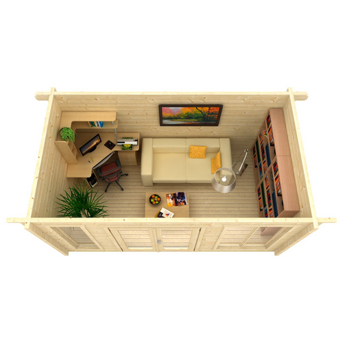 Thumbnail - LASITA MAJA Blockbohlenhaus »Dorset«, BxHxT: 510 x 238,95 x 360 cm (Außenmaß inkl. Dachüberstand), grau