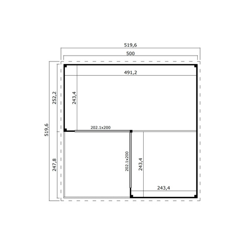 LASITA MAJA Ferienhaus »Domeo«, BxHxT: 519,6 x 250,8 x 519,6 cm (Außenmaß inkl. Dachüberstand), grüngrau - gruen |  Holz