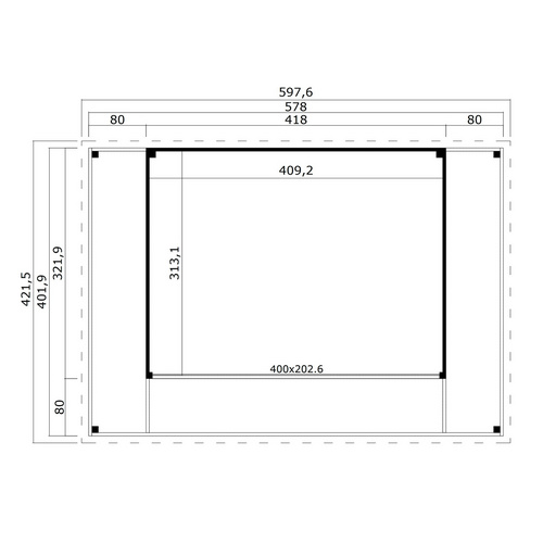 LASITA MAJA Gartenhaus »Domeo«, BxHxT: 597,6 x 239,4 x 421,5 cm (Außenmaß inkl. Dachüberstand), grüngrau - gruen
