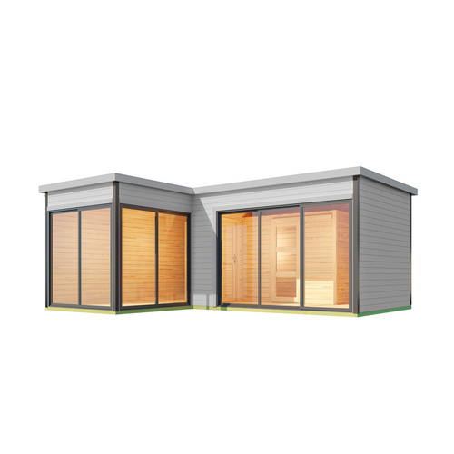 Thumbnail - LASITA MAJA Gartenhaus »Domeo«, BxHxT: 619,6 x 250,8 x 519,6 cm, (Außenmaß inkl. Dachüberstand), lichtgrau