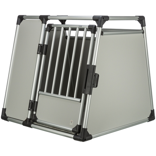 TRIXIE Transportbox, XL, 91 x 85 x 89 cm, hellgrau/silber