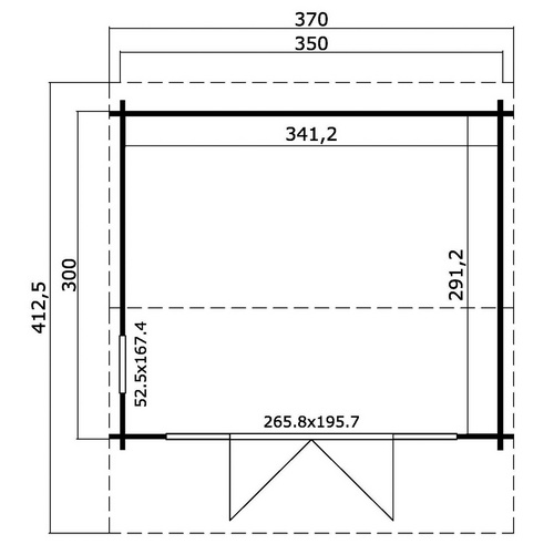 LASITA MAJA Gartenhaus »Jubilee«, BxHxT: 370 x 245,1 x 412,5 cm (Außenmaß inkl. Dachüberstand), lichtgrau |  Holz