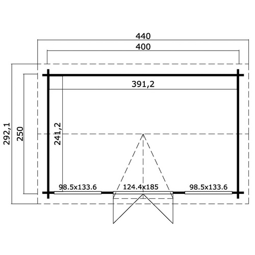 LASITA MAJA Gartenhaus »Kensington«, BxHxT: 292,1 x 239,4 x 292,1 cm (Außenmaß inkl. Dachüberstand), carbongrau |  Holz