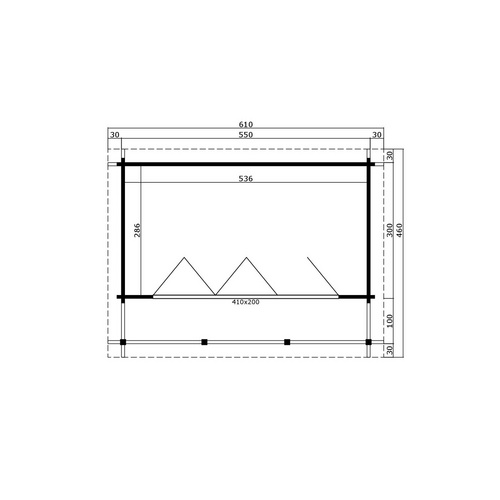 LASITA MAJA Blockbohlenhaus »Liverpool«, BxHxT: 610 x 236 x 460 cm (Außenmaß inkl. Dachüberstand), grau |  Holz