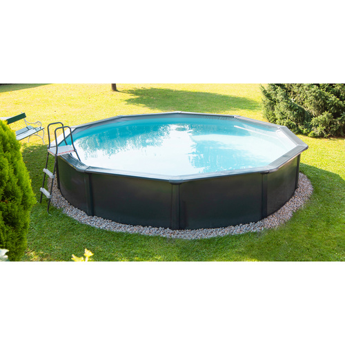 Steinbach Stahlwand Swimming Pool Set 'Nuovo De Luxe', Anthrazit / Silbergrau, Ø 550 X 120 Cm, Ohne Zubehörset - Image 2
