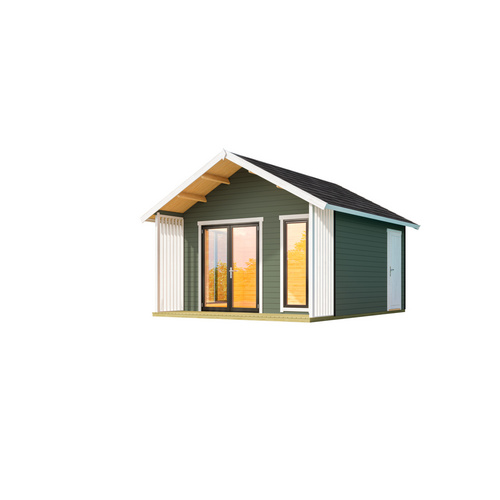 Thumbnail - LASITA MAJA Blockbohlenhaus »Murano«, BxHxT: 448,5 x 330,6 x 520 cm (Außenmaß inkl. Dachüberstand), grün - gruen