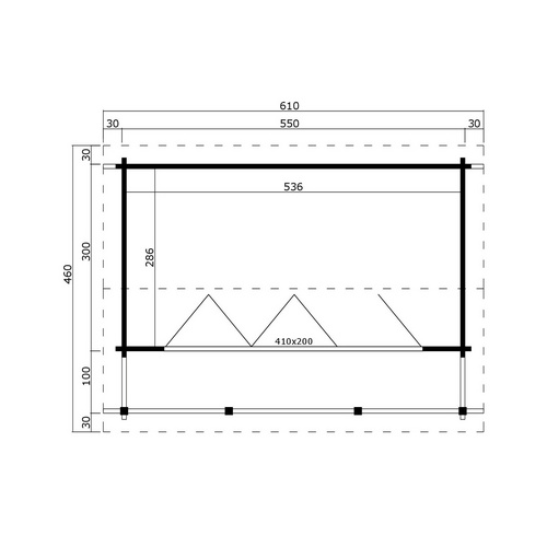 LASITA MAJA Blockbohlenhaus »Lyndhurst«, BxHxT: 610 x 244,8 x 460 cm (Außenmaß inkl. Dachüberstand), grau |  Holz