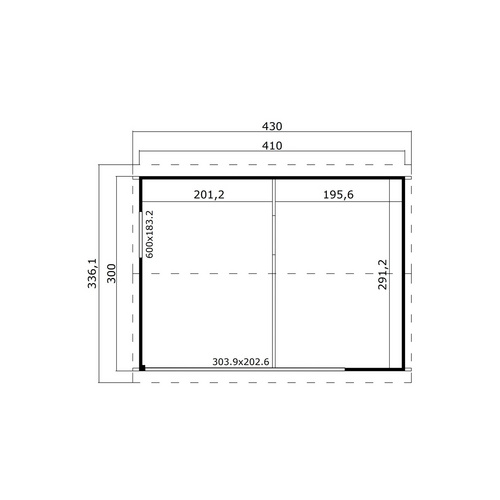 Thumbnail - LASITA MAJA Gartenhaus »Murano«, BxHxT: 430 x 364,8 x 336,1 cm (Außenmaß inkl. Dachüberstand), grüngrau - gruen