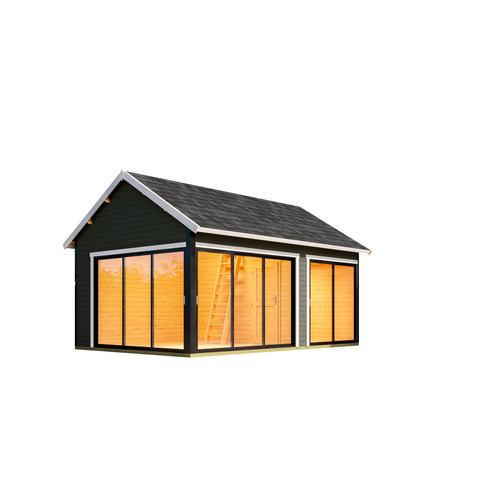 Thumbnail - LASITA MAJA Gartenhaus »Murano«, BxHxT: 595 x 364,8 x 445,5 cm (Außenmaß inkl. Dachüberstand), carbongrau