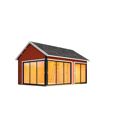 LASITA MAJA Gartenhaus »Murano«, BxHxT: 595 x 364,8 x 445,5 cm (Außenmaß inkl. Dachüberstand), schwedenrot |  Holz