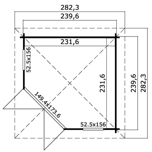 LASITA MAJA Gartenhaus »Oban«, BxHxT: 282,3 x 240,54 x 255,6 cm (Außenmaß inkl. Dachüberstand), grüngrau - gruen |  Holz