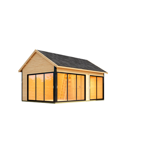 LASITA MAJA Gartenhaus »Murano«, BxHxT: 595 x 364,8 x 445,5 cm (Außenmaß inkl. Dachüberstand), naturbelassen - braun |  Holz