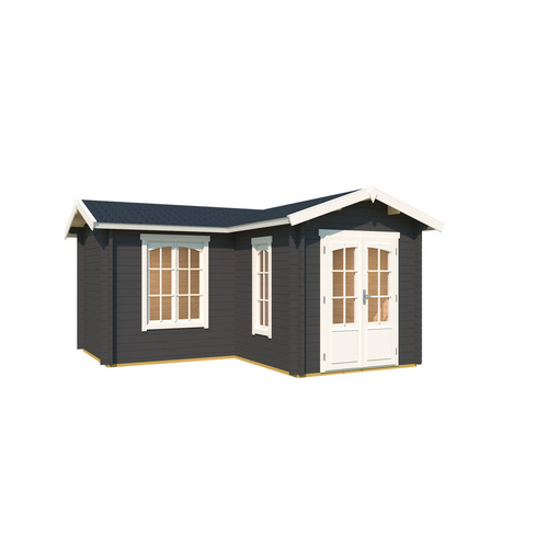 LASITA MAJA Gartenhaus »Portsmouth«, BxHxT: 450 x 245,1 x 447,6 cm, (Außenmaß inkl. Dachüberstand), carbongrau |  Holz