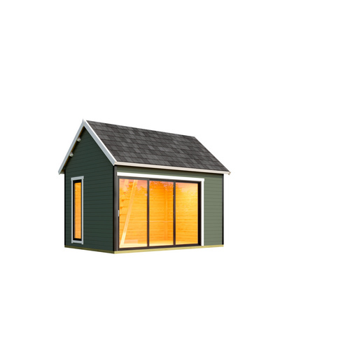LASITA MAJA Gartenhaus »Murano«, BxHxT: 430 x 364,8 x 336,1 cm (Außenmaß inkl. Dachüberstand), grüngrau - gruen |  Holz
