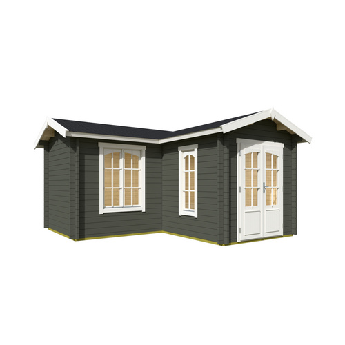 LASITA MAJA Gartenhaus »Portsmouth«, BxHxT: 450 x 245,1 x 447,6 cm (Außenmaß inkl. Dachüberstand), grüngrau - gruen |  Holz