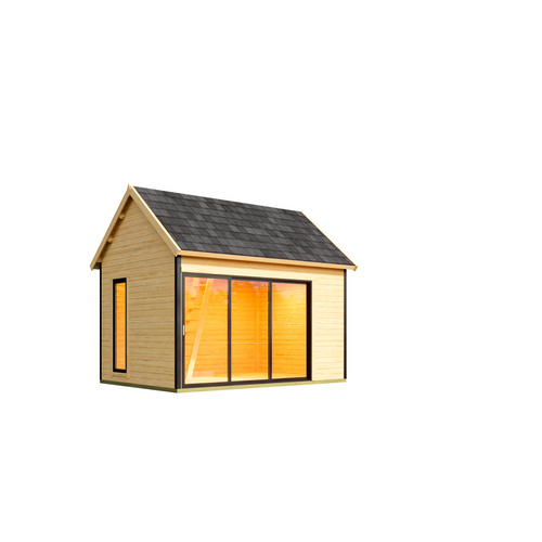 LASITA MAJA Ferienhaus »Murano«, BxHxT: 430 x 364,8 x 336,1 cm, (Außenmaß inkl. Dachüberstand), carbongrau |  Holz