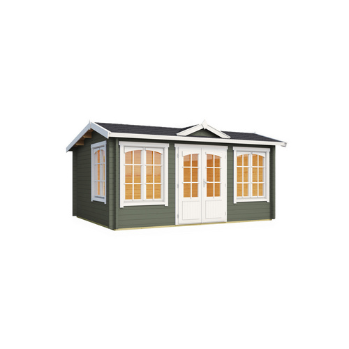 Thumbnail - LASITA MAJA Blockbohlenhaus »Windsor«, BxHxT: 440 x 239,4 x 340,2 cm (Außenmaß inkl. Dachüberstand), grün - gruen