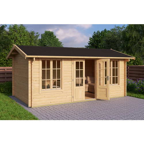 LASITA MAJA Ferienhaus »Pembrokeshire«, BxHxT: 540 x 239,4 x 280 cm, (Außenmaß inkl. Dachüberstand), naturbelassen - braun |  Holz