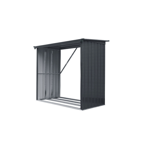 Kaminholzregal, BxHxT: 163 x 142 x 89 cm, Stahl - schwarz | silberfarben