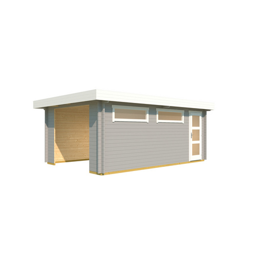 Thumbnail - LASITA MAJA Blockgarage »Canberra«, BxT: 422,7 x 600 cm (Außenmaß), Holz - grau