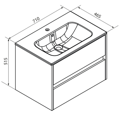 Thumbnail - FACKELMANN Waschplatz-Set »Compact Line«, BxHxT: 710 x 515 x 465 mm, Kaschmir grau