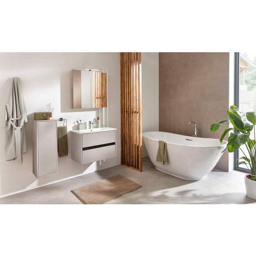 Thumbnail - FACKELMANN Waschplatz-Set »Compact Line«, BxHxT: 710 x 515 x 465 mm, Kaschmir grau