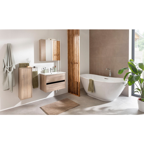 Thumbnail - FACKELMANN Spiegelschrank »Compact Line«, BxHxT: 700 x 680 x 156 mm, Sonoma-Eiche - braun