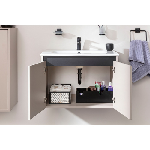 Thumbnail - FACKELMANN Waschplatz-Set »Compact Line«, BxHxT: 710 x 515 x 465 mm, Kaschmir grau