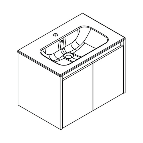 Thumbnail - FACKELMANN Waschplatz-Set »Compact Line«, BxHxT: 710 x 515 x 465 mm, Lindberg-Eiche - braun