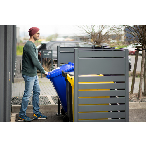 Thumbnail - Westmann Mülltonnenbox »Planum«, BxHxT: 250 x 150 x 90 cm, für 3 x 240 L Mülltonnen, Stahl - grau