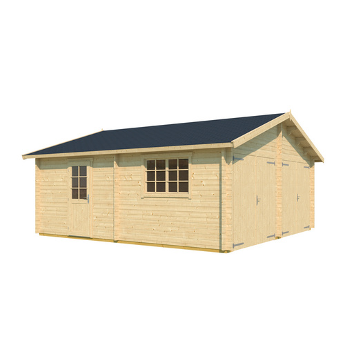 Thumbnail - LASITA MAJA Blockgarage »Falkland«, BxT: 628,6 x 635 cm (Außenmaß), Holz - braun