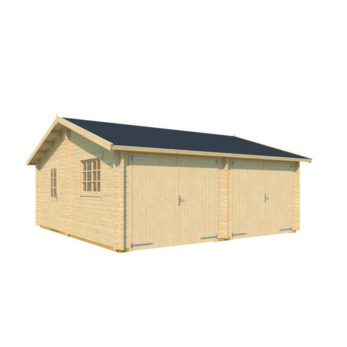 Thumbnail - LASITA MAJA Blockgarage »Falkland«, BxT: 628,6 x 635 cm (Außenmaß), Holz - braun