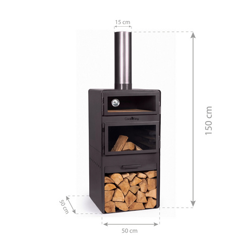 CookKing Outdoor-Ofen »Vento Plus«, BxHxT: 50 x 150 x 50 cm, schwarz