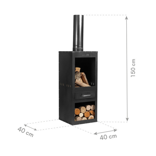 CookKing Outdoor-Ofen »Rosa«, BxHxT: 40 x 150 x 40 cm, schwarz