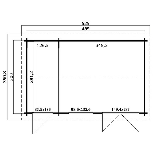 Thumbnail - LASITA MAJA Gartenhaus »Wrexham«, BxHxT: 525 x 250,8 x 350,8 cm (Außenmaß inkl. Dachüberstand), schwedenrot