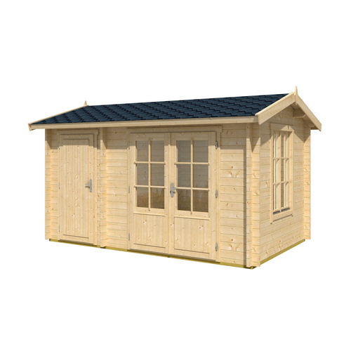 LASITA MAJA Blockbohlenhaus »Wrexham«, BxHxT: 430 x 250,8 x 283,5 cm (Außenmaß inkl. Dachüberstand), naturbelassen - braun |  Holz