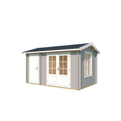 LASITA MAJA Blockbohlenhaus »Wrexham«, BxHxT: 430 x 250,8 x 283,5 cm (Außenmaß inkl. Dachüberstand), grau |  Holz
