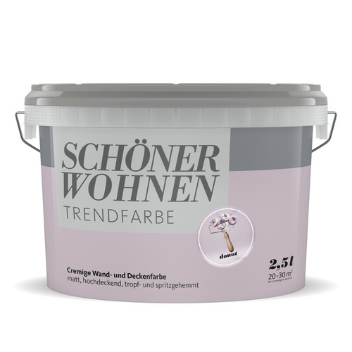 SCHÖNER WOHNEN FARBE Dispersionsfarbe »Trendfarbe«, Donut, matt, 2,5 l - rosa