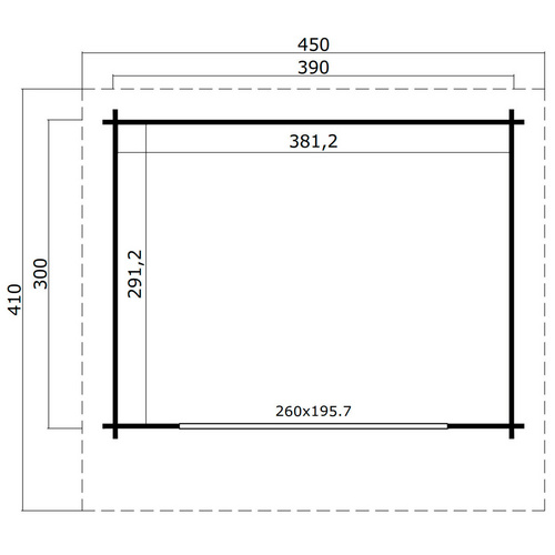 LASITA MAJA Gartenhaus »Sussex«, BxHxT: 450 x 239,4 x 410 cm (Außenmaß inkl. Dachüberstand), naturbelassen - braun |  Holz