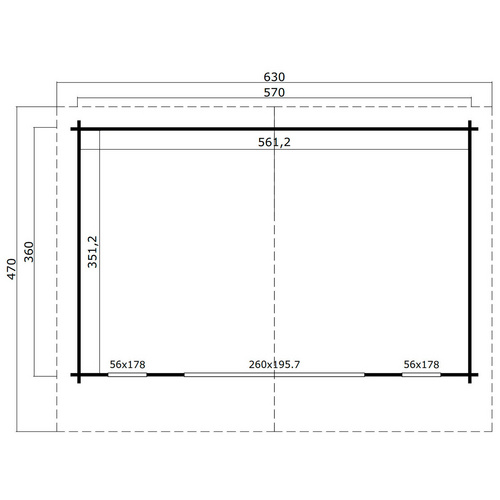 LASITA MAJA Gartenhaus »Sussex«, BxHxT: 630 x 239,4 x 470 cm (Außenmaß inkl. Dachüberstand), lichtgrau |  Holz