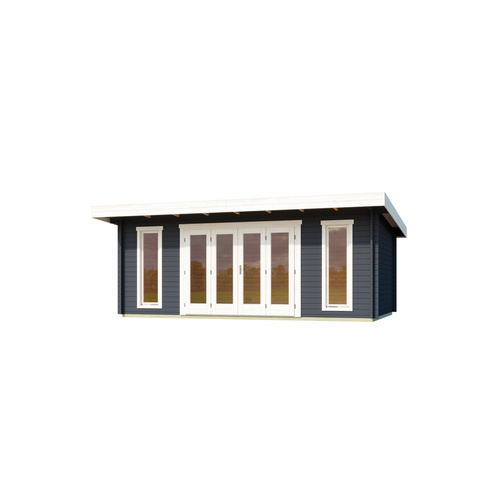 LASITA MAJA Gartenhaus »Sussex«, BxHxT: 630 x 239,4 x 470 cm, (Außenmaß inkl. Dachüberstand), carbongrau |  Holz