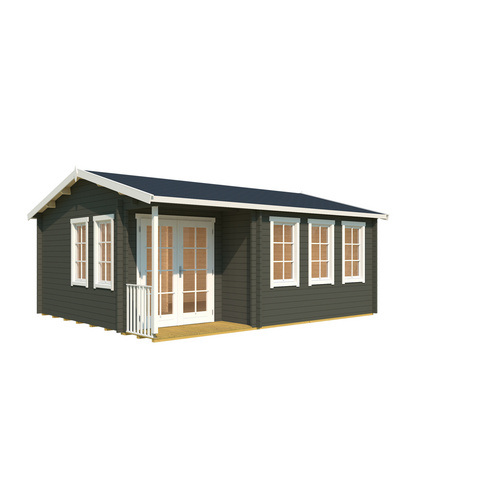 LASITA MAJA Blockbohlenhaus »Sri Lanka«, BxHxT: 600 x 285 x 321,8 cm (Außenmaß inkl. Dachüberstand), grün - gruen |  Holz