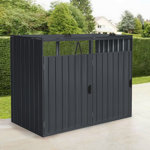 Thumbnail - HOME DELUXE Mülltonnenbox »CUBO«, 2x 240 L - grau