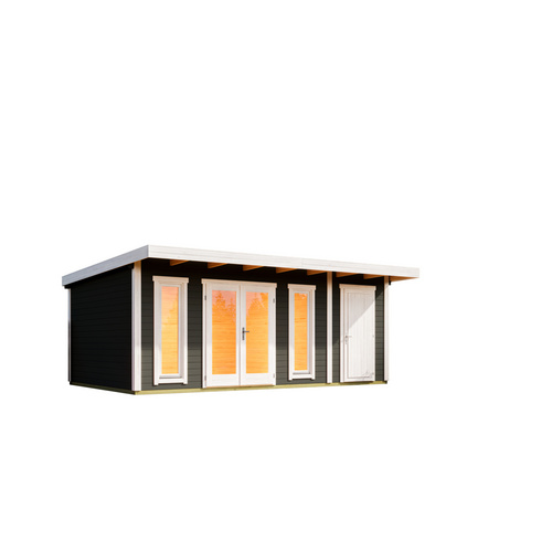 LASITA MAJA Gartenhaus »Sicily«, BxHxT: 595 x 228 x 440 cm (Außenmaß inkl. Dachüberstand), carbongrau |  Holz
