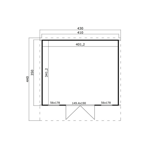 LASITA MAJA Blockbohlenhaus »Sicily«, BxHxT: 430 x 228 x 440 cm (Außenmaß inkl. Dachüberstand), grün - gruen |  Holz