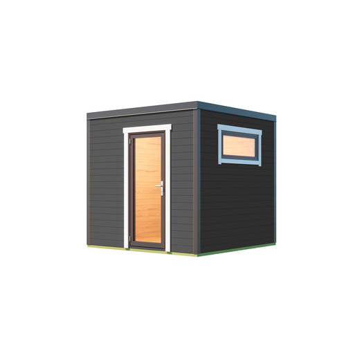 LASITA MAJA Gartenhaus »Sardinia«, BxHxT: 250 x 239,4 x 250 cm (Außenmaß inkl. Dachüberstand), carbongrau |  Holz