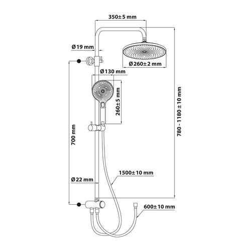 Thumbnail - SCHÖNER WOHNEN KOLLEKTION Duschsystem »Biella«, BxHxL: 35 x 118 x 26 cm, Metall, chrom - silberfarben