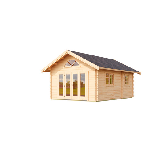 LASITA MAJA Blockbohlenhaus »Caroline«, BxHxT: 489,9 x 330,6 x 675 cm (Außenmaß inkl. Dachüberstand), naturbelassen - braun |  Holz