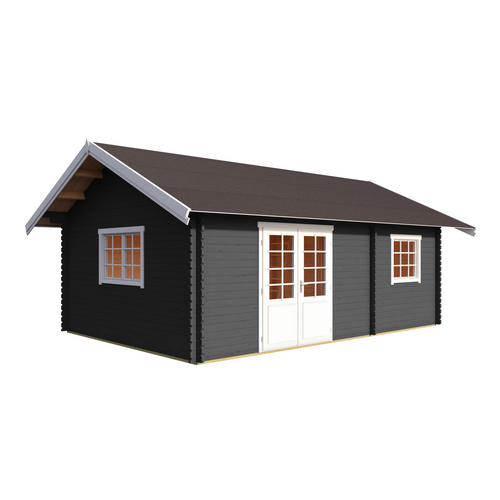 LASITA MAJA Gartenhaus »Caroline«, BxHxT: 675 x 330,6 x 489,9 cm, (Außenmaß inkl. Dachüberstand), carbongrau |  Holz